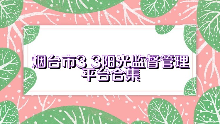 烟台市3+3阳光监督管理平台合集