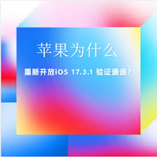 苹果iOS17.3.1为何重新开放验证通道