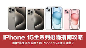 iPhone15系列相机规格对比