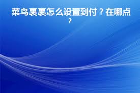 菜鸟裹裹如何设置到付件排序