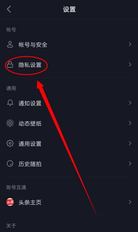 抖音隐私设置