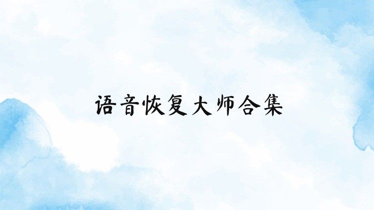 语音恢复大师合集