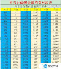 抖音1-60级升级需花费多少钱